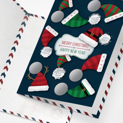 Festive Scratch Postcard with 9 Christmas Challenges